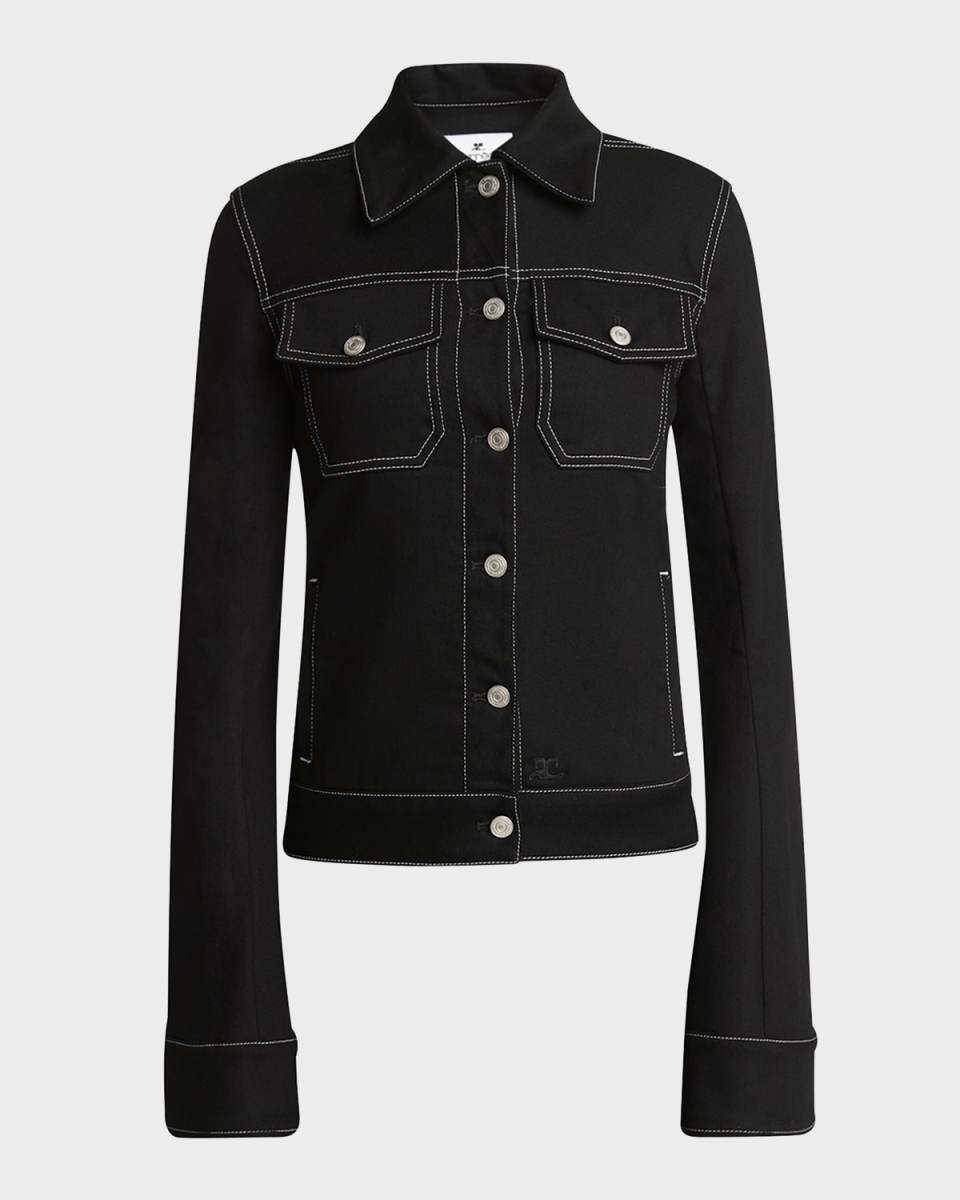 Wide-Sleeve Denim Trucker Jacket