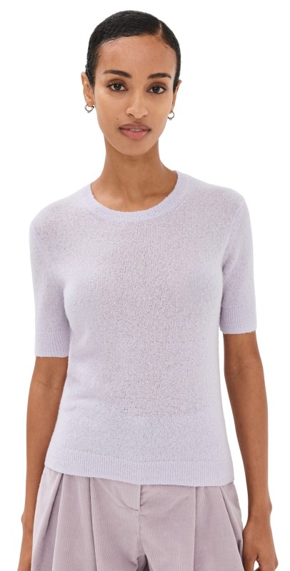 TWP Audrey Cashmere Crew Sweater Lilac Tint
