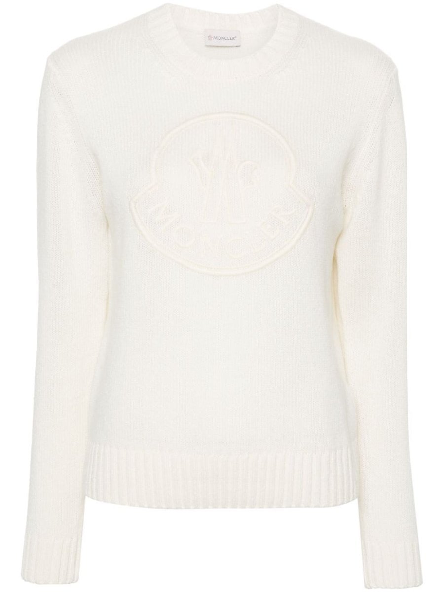 embroidered-logo knitted jumper