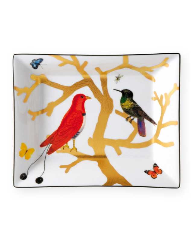 Aux Oiseaux Rectangular Dish, 7.9" x 6.3"