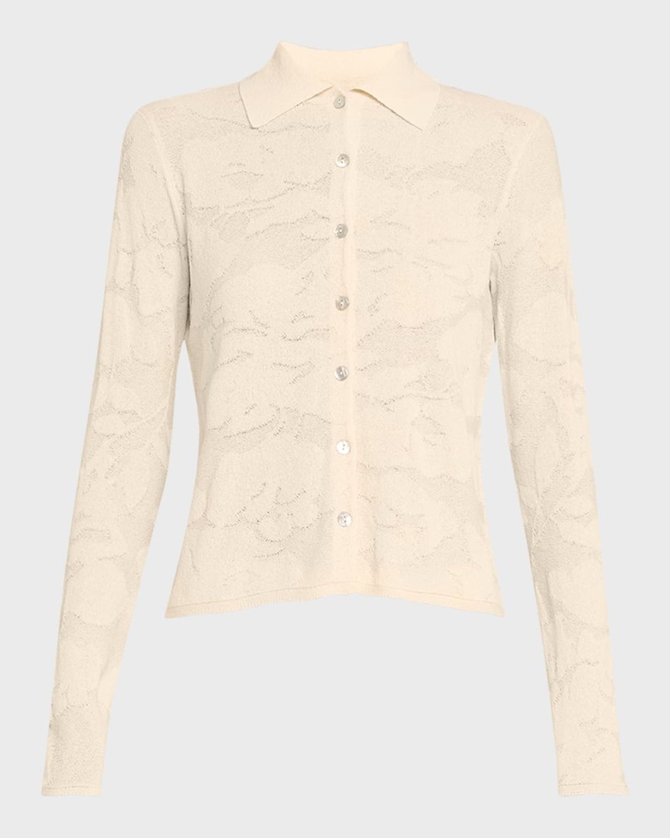 Textured Floral Button-Front Shirt