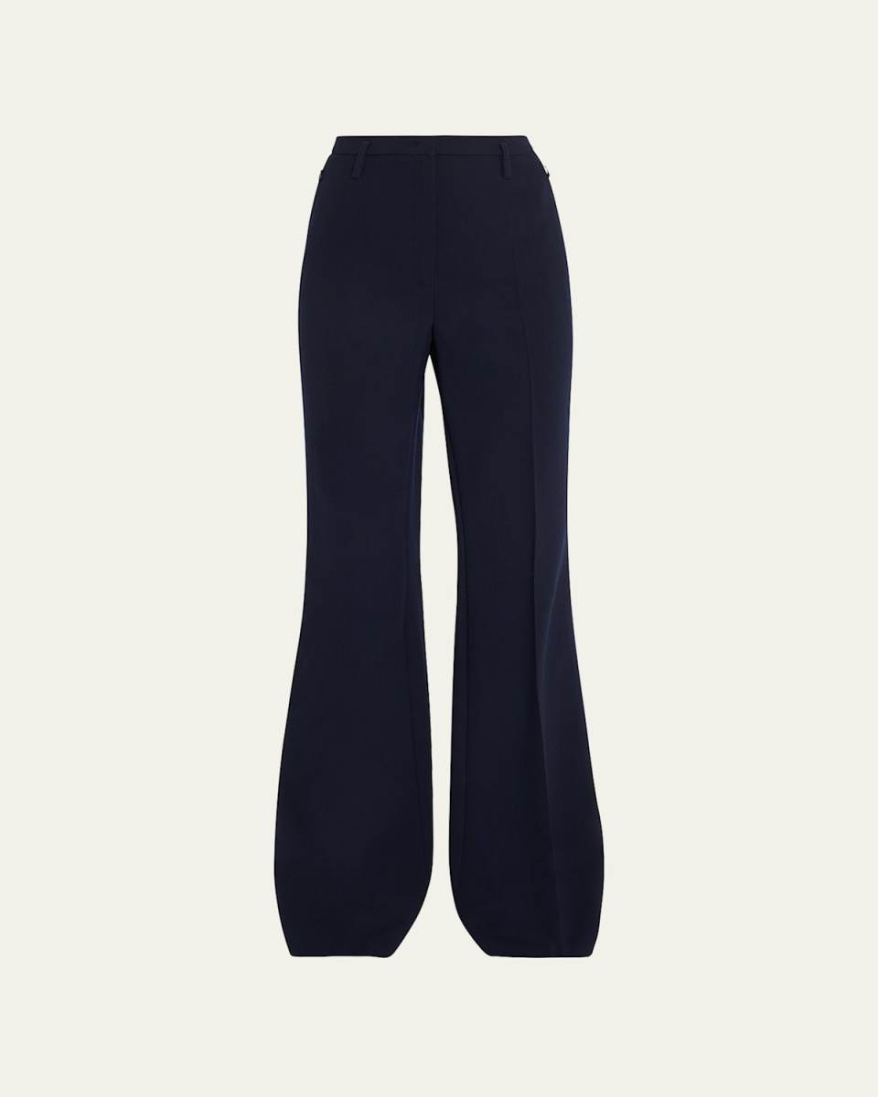 Farrah Boot-Cut Mid-Rise Wool Pants