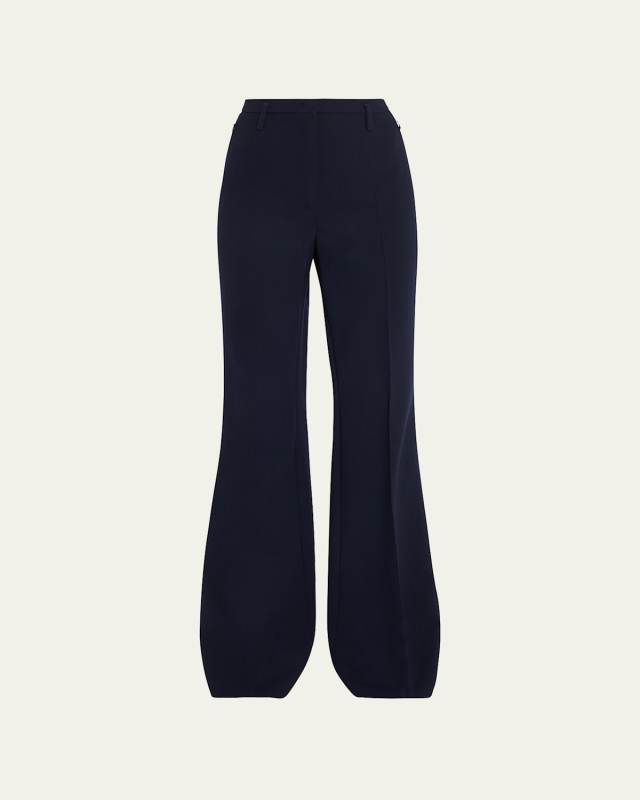 Farrah Boot-Cut Mid-Rise Wool Pants