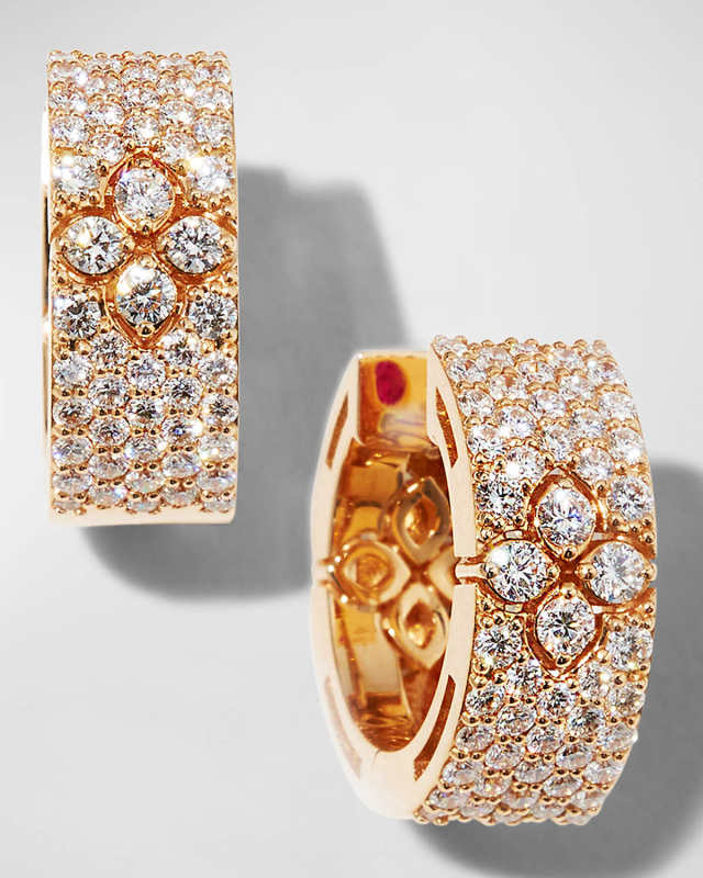 18k Rose Gold Love in Verona Diamond Pave Earrings