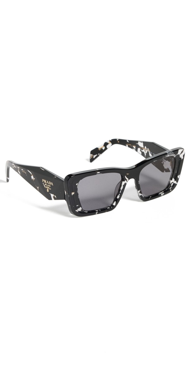 Prada PR 08YS Butterfly Sunglasses Black Crystal Tortois