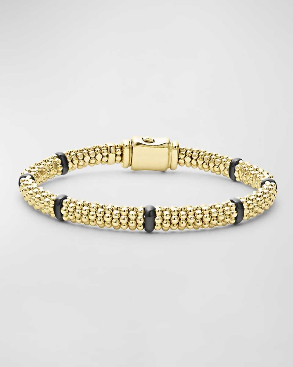 18K Gold Caviar Station Bracelet