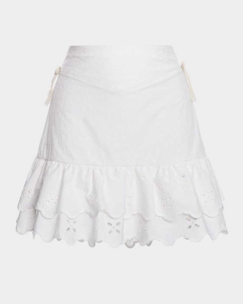 Azure Nixi Eyelet Mini Skirt