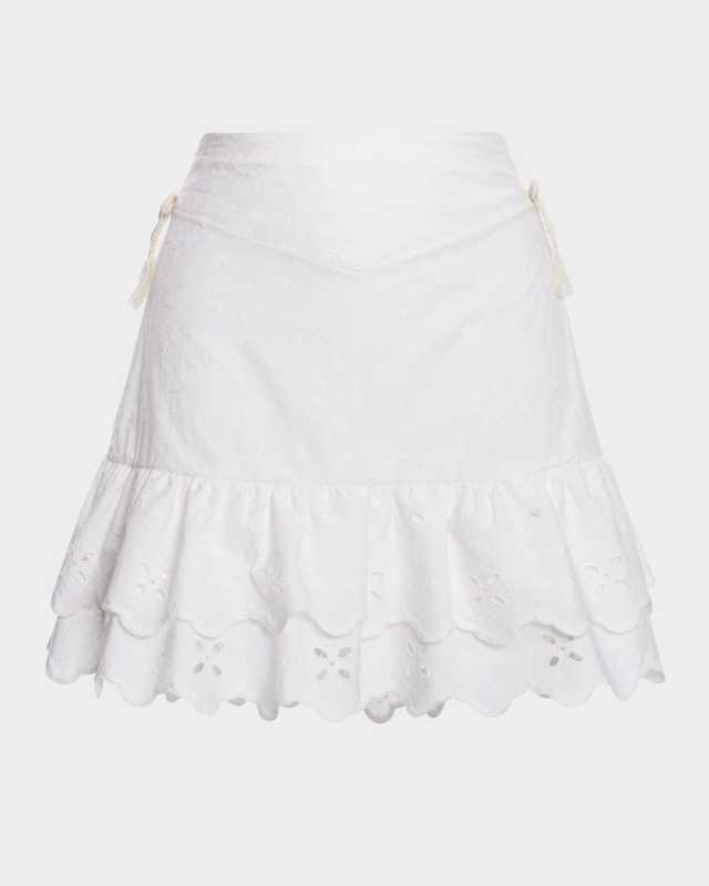 Azure Nixi Eyelet Mini Skirt