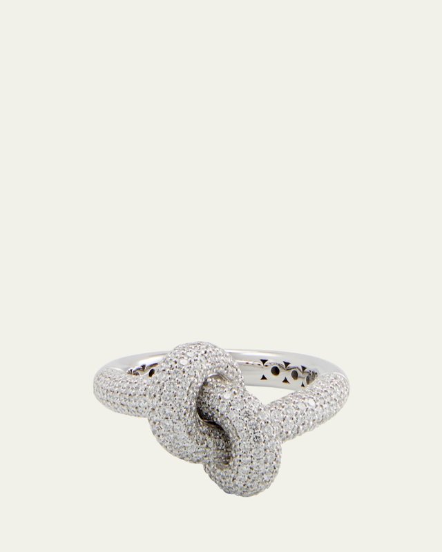 18k White Gold The Legacy Medium Knot Ring with Diamonds