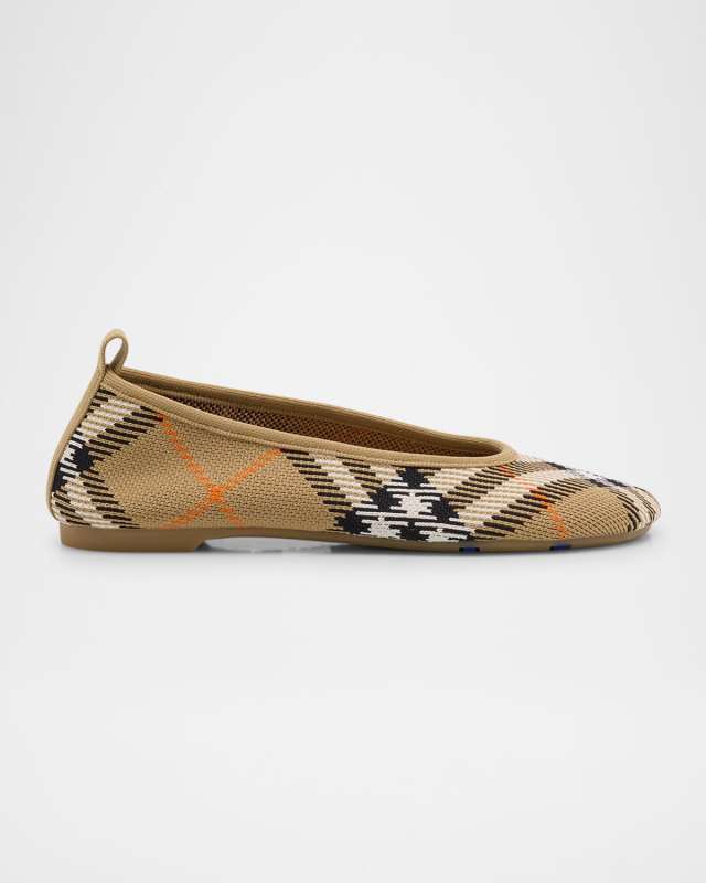 Baby Check Knit Ballerina Flats