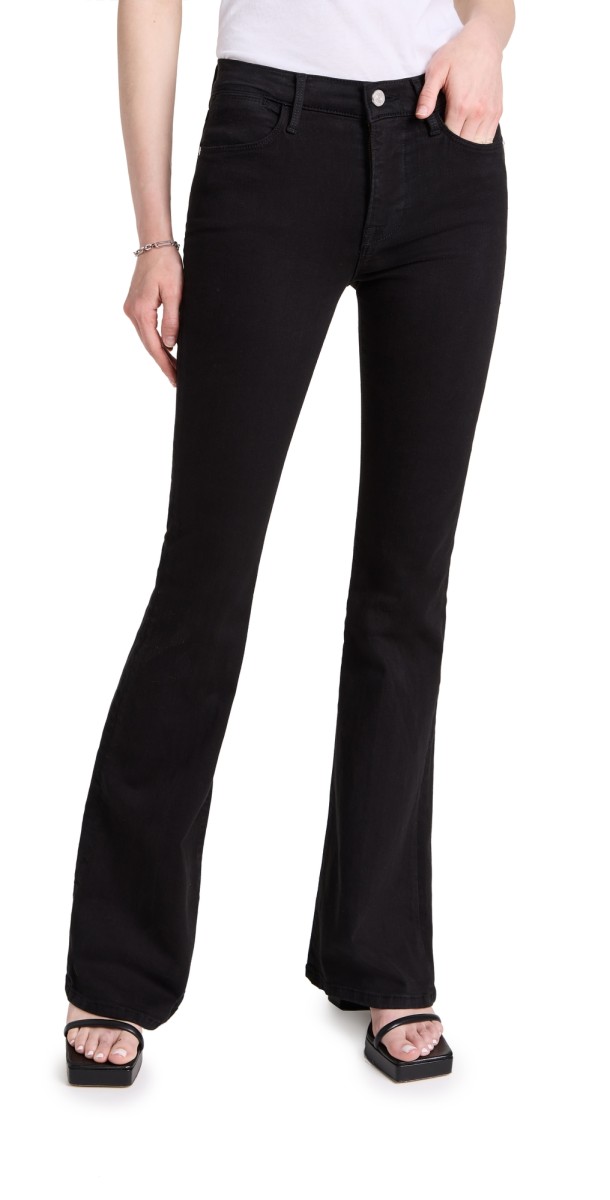 FRAME Le High Flare Jeans Film Noir