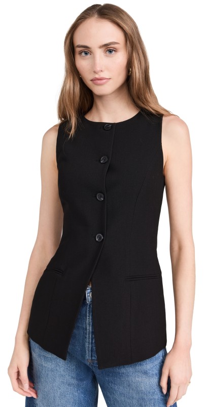 ALIGNE Leo Long Waistcoat Black