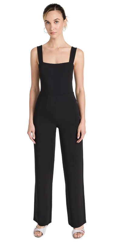 Good American Luxe Suiting Column Jumpsuit Black001