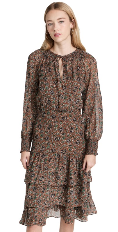 Veronica Beard Tunis Dress Cinnamon Multi