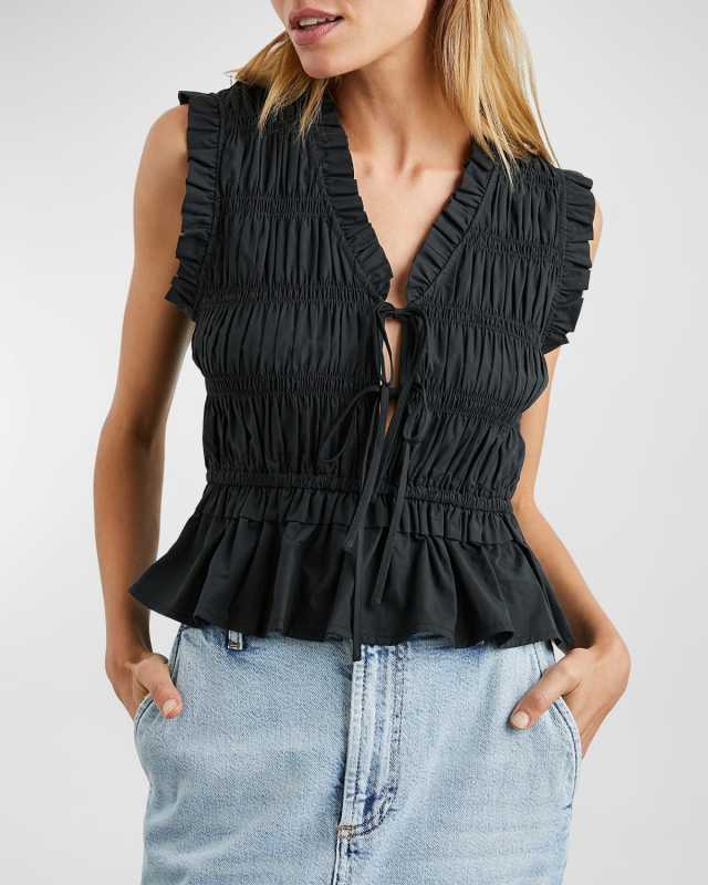 Martine Shirred Peplum Blouse