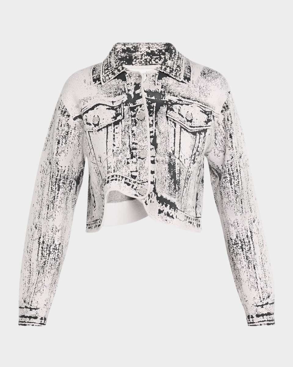 Amy Faux Denim Cropped Jacket