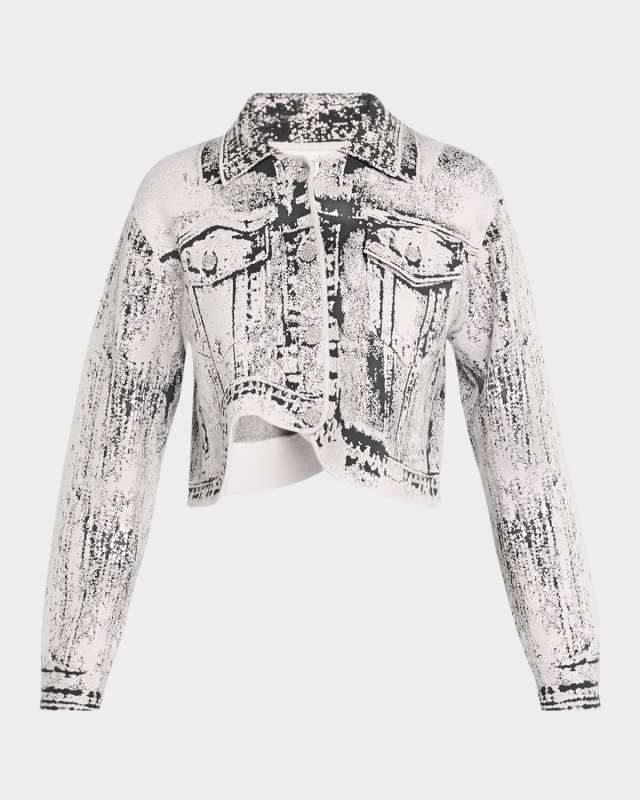 Amy Faux Denim Cropped Jacket