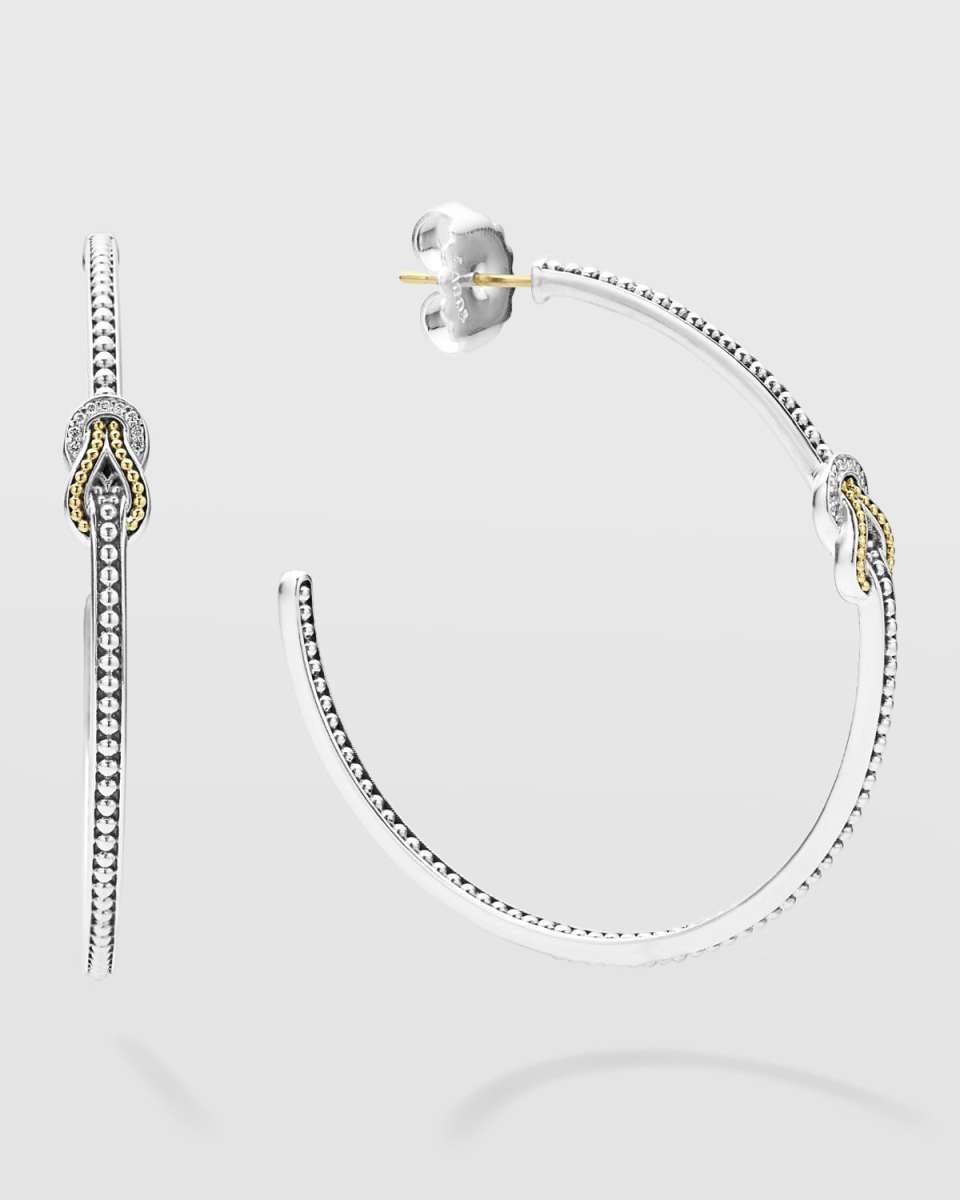 Newport Diamond Knot 50mm Hoop Earrings