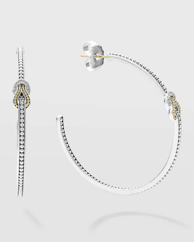 Newport Diamond Knot 50mm Hoop Earrings