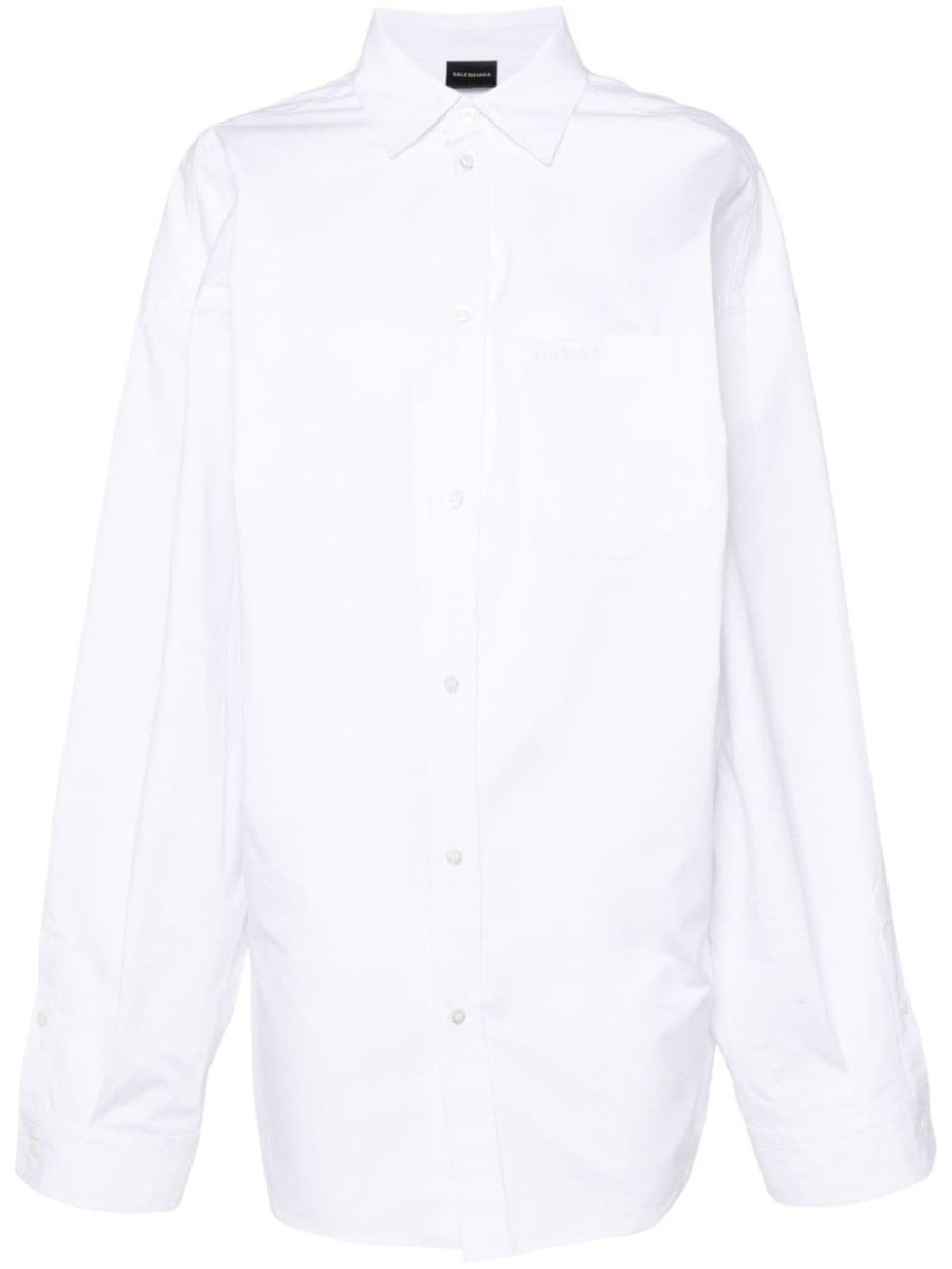 asymmetric poplin shirt