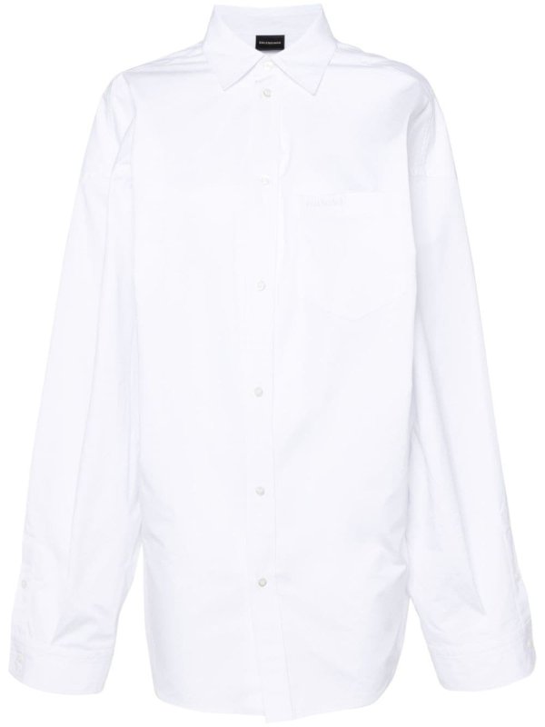 asymmetric poplin shirt
