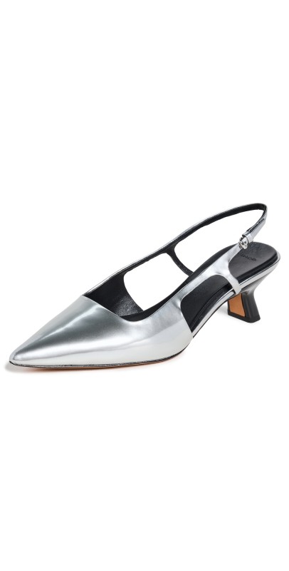 Vince Bianca Slingback Heels Silver