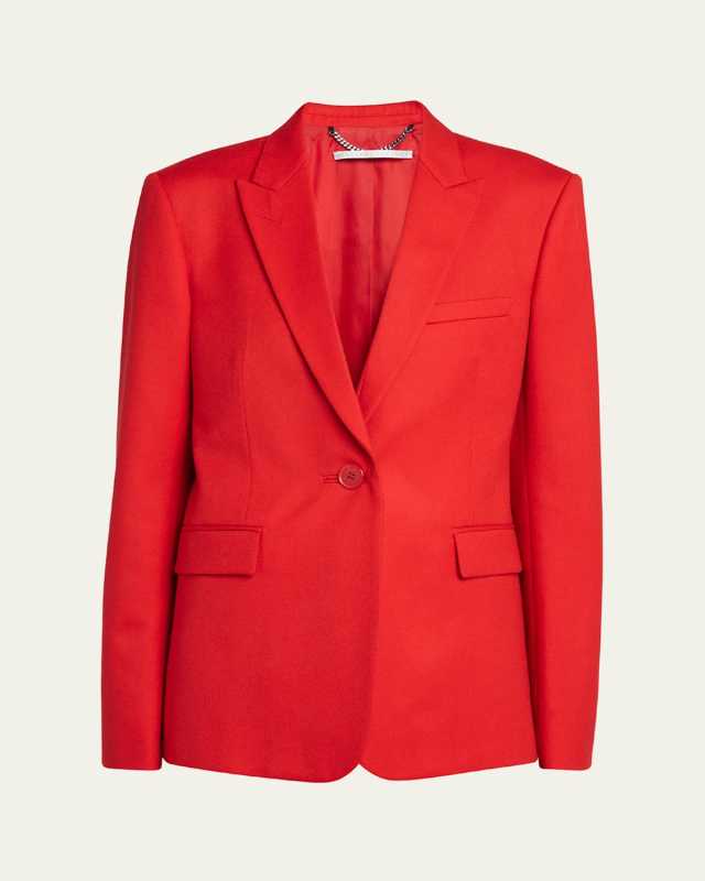 One Button Wool Blazer