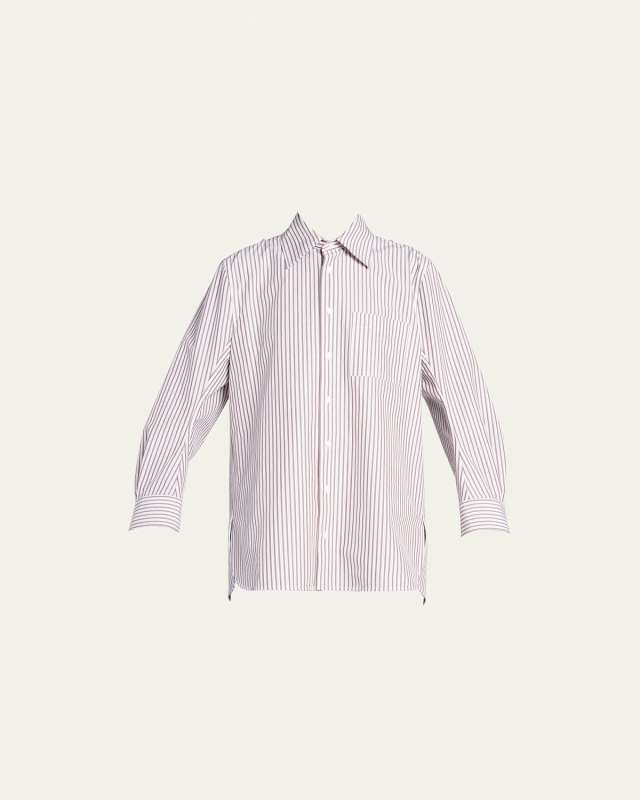 Graphic Compact Cotton Stripe Shirt