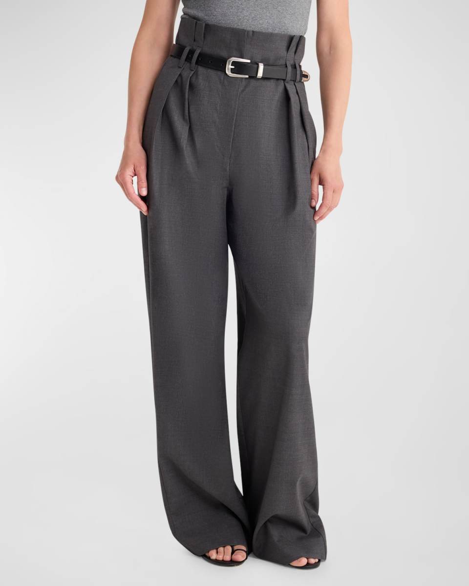High-Waist Paper Bag Trousers