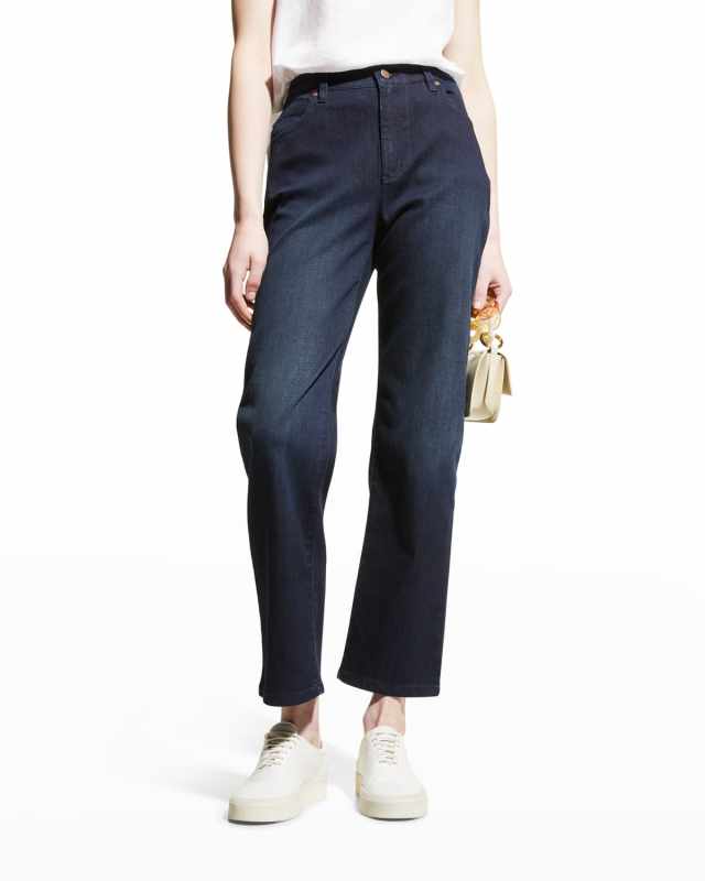 Stretch Organic Cotton High-Waist Ankle Jeans
