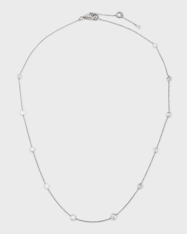 Ethereal 18K White Gold Rose-Cut Diamond Station Necklace, 18"L, 3.31tcw