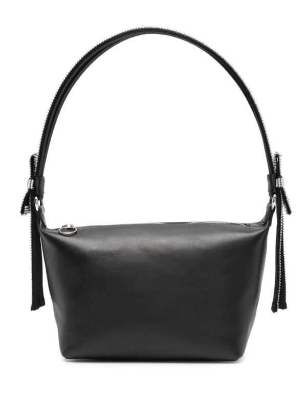 crystal-strap leather tote bag