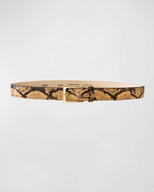 No. 5 Snake Embossed Leather Belt
