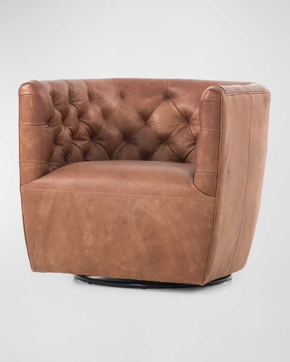 Hanover Leather Swivel Chair