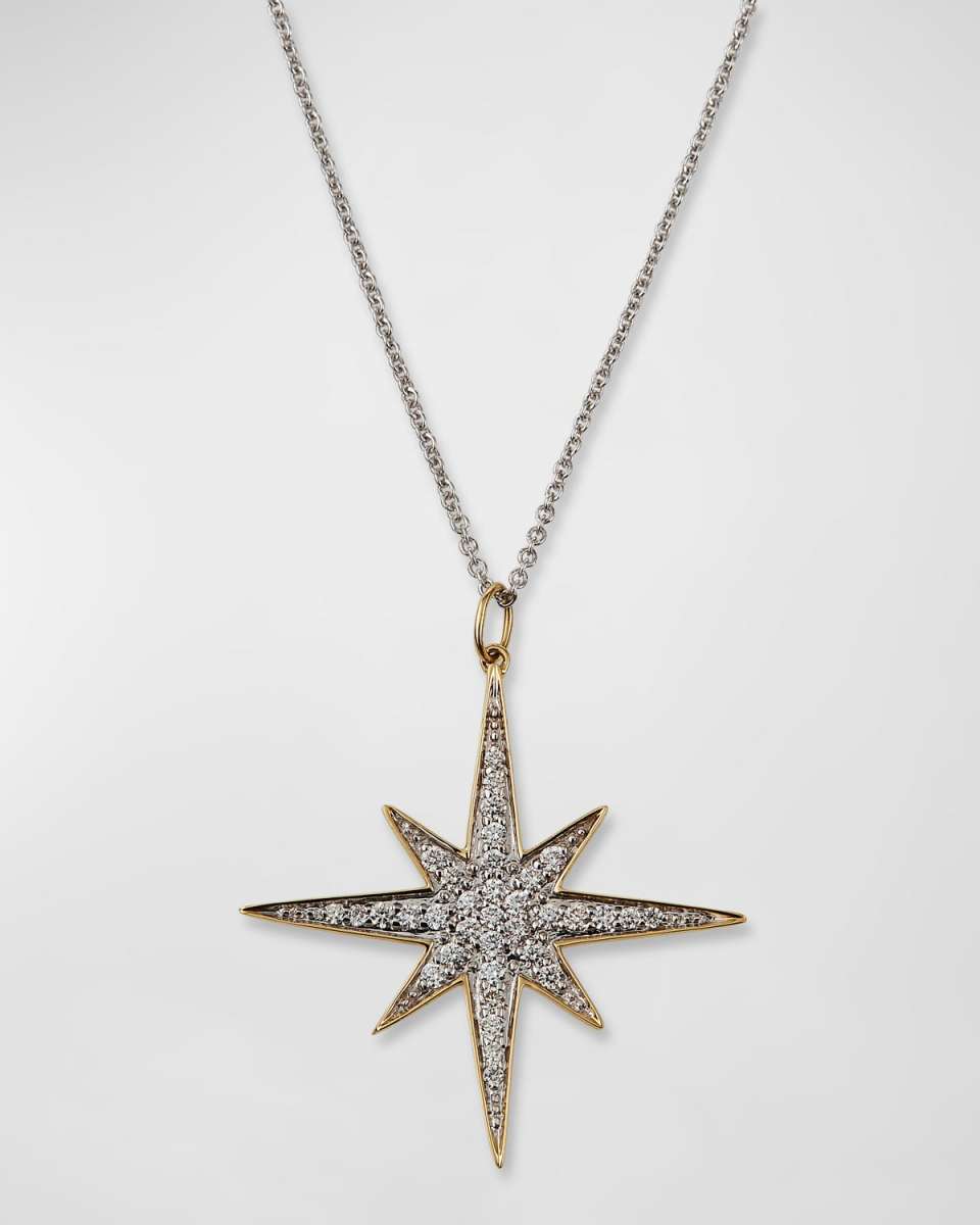 14k Diamond Starburst Pendant Necklace