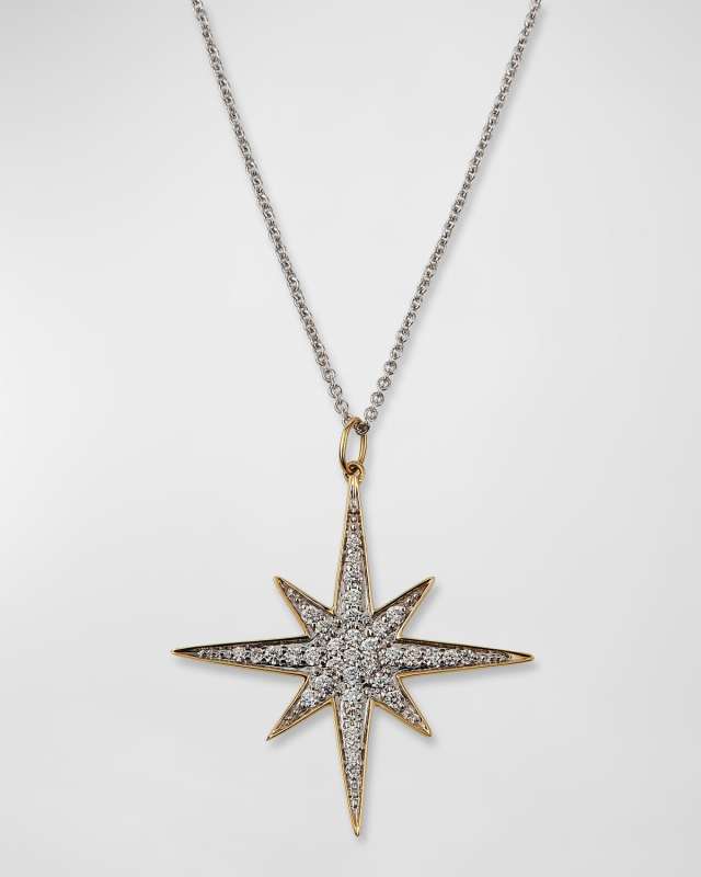 14k Diamond Starburst Pendant Necklace