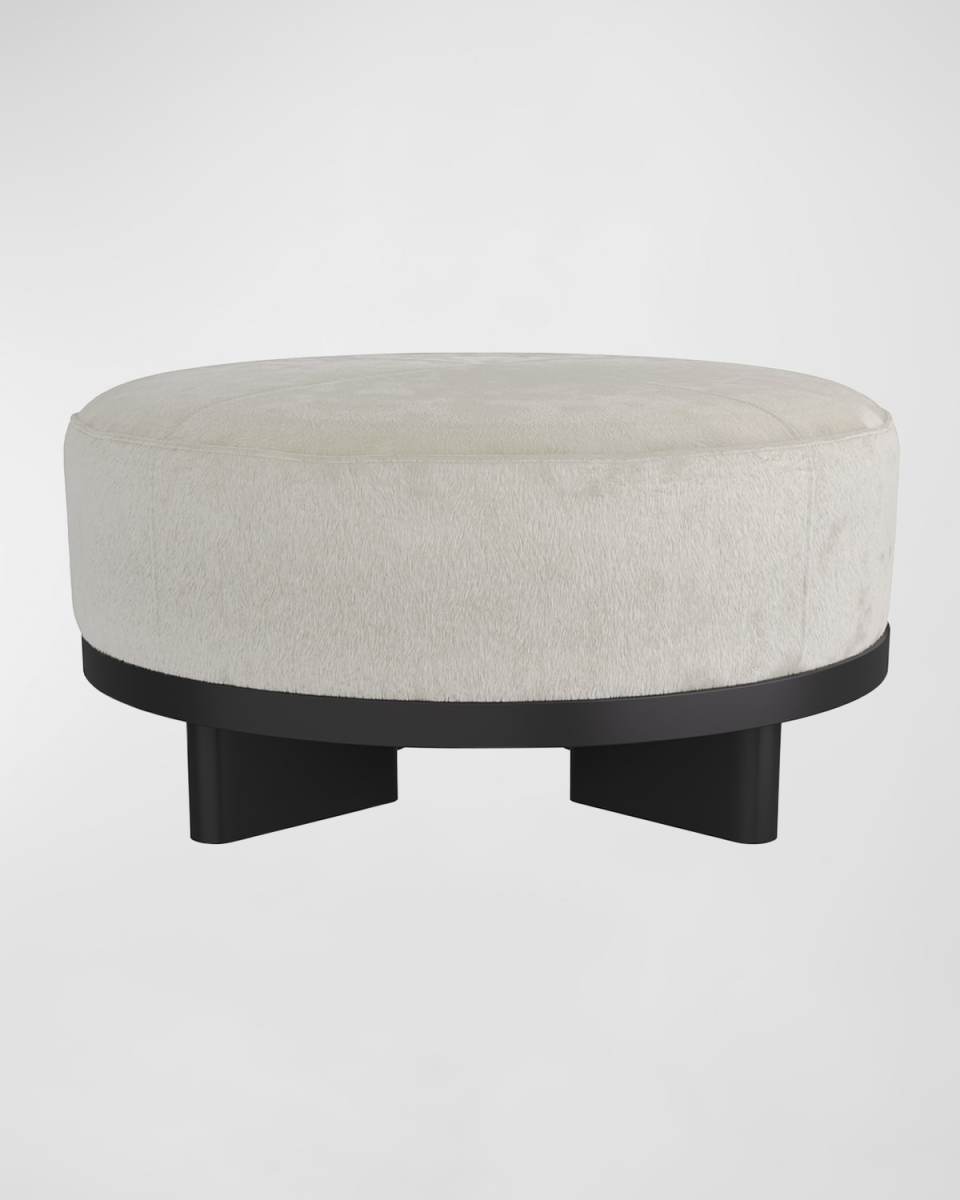 Aurora Hair on Hide Ottoman