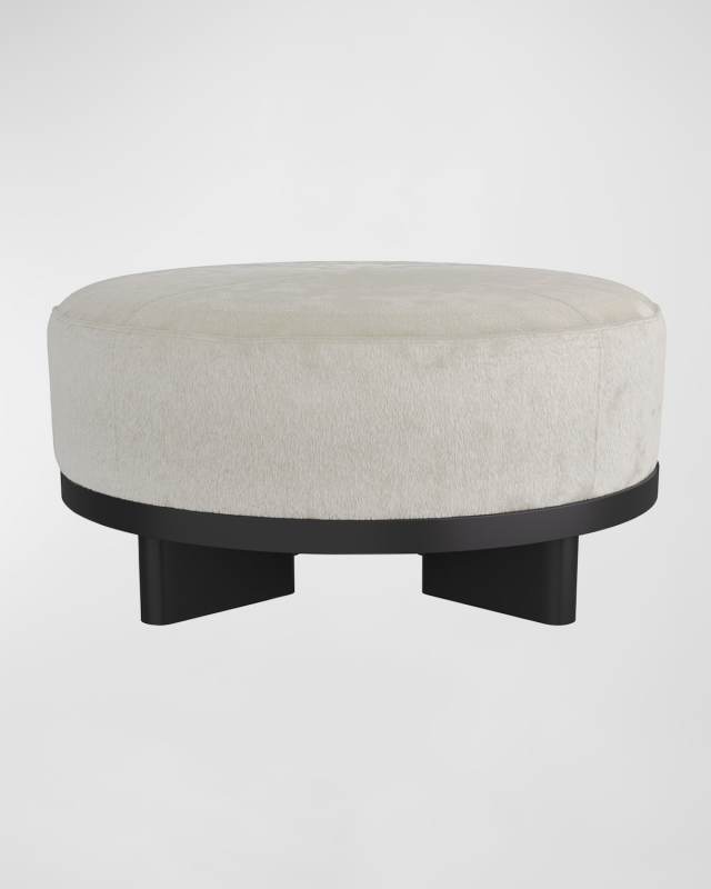 Aurora Hair on Hide Ottoman