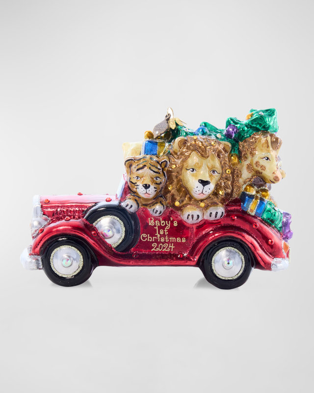 Baby's First Ride Glass Christmas Ornament