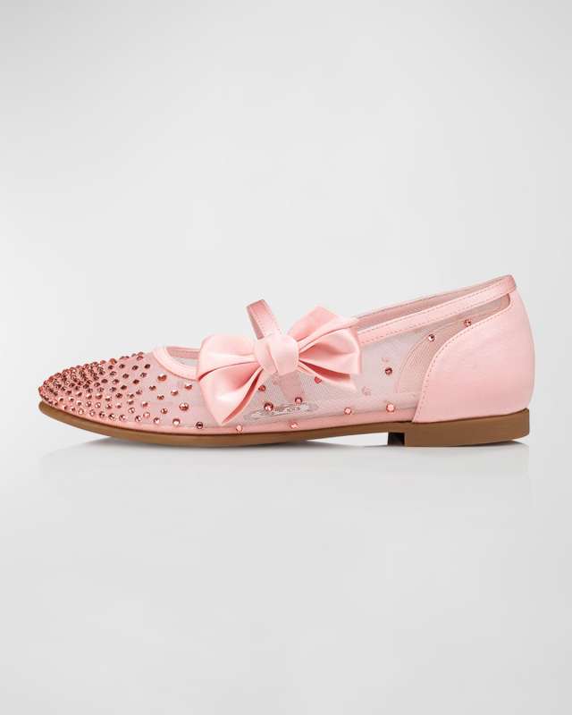 Girl's Melodie Strass Sheer Ballet Flats, Toddler/Kids