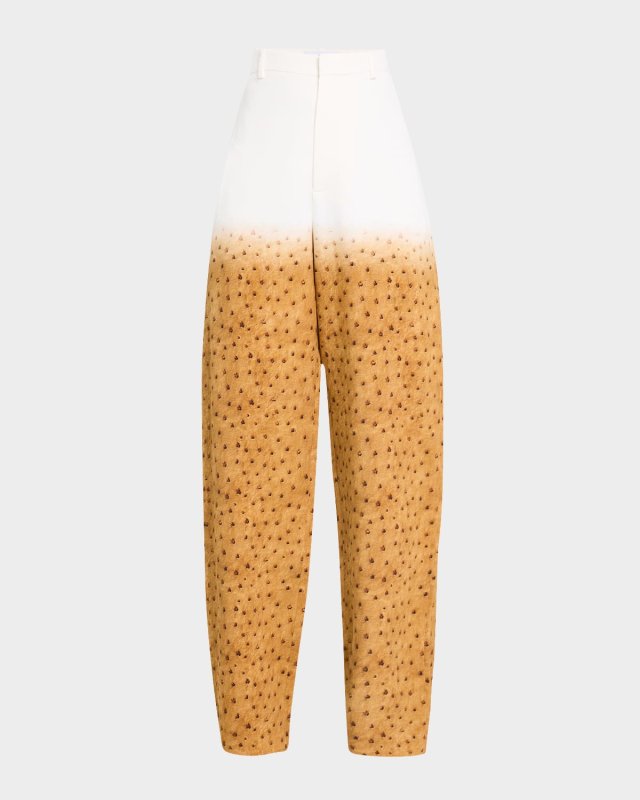 High-Rise Printed Wide-Leg Trousers