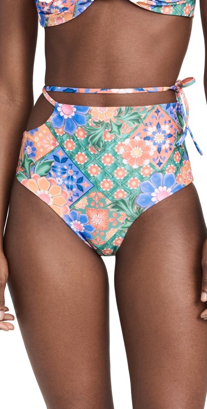Agua Bendita Glenda Tile Bikini Bottoms Multicolor