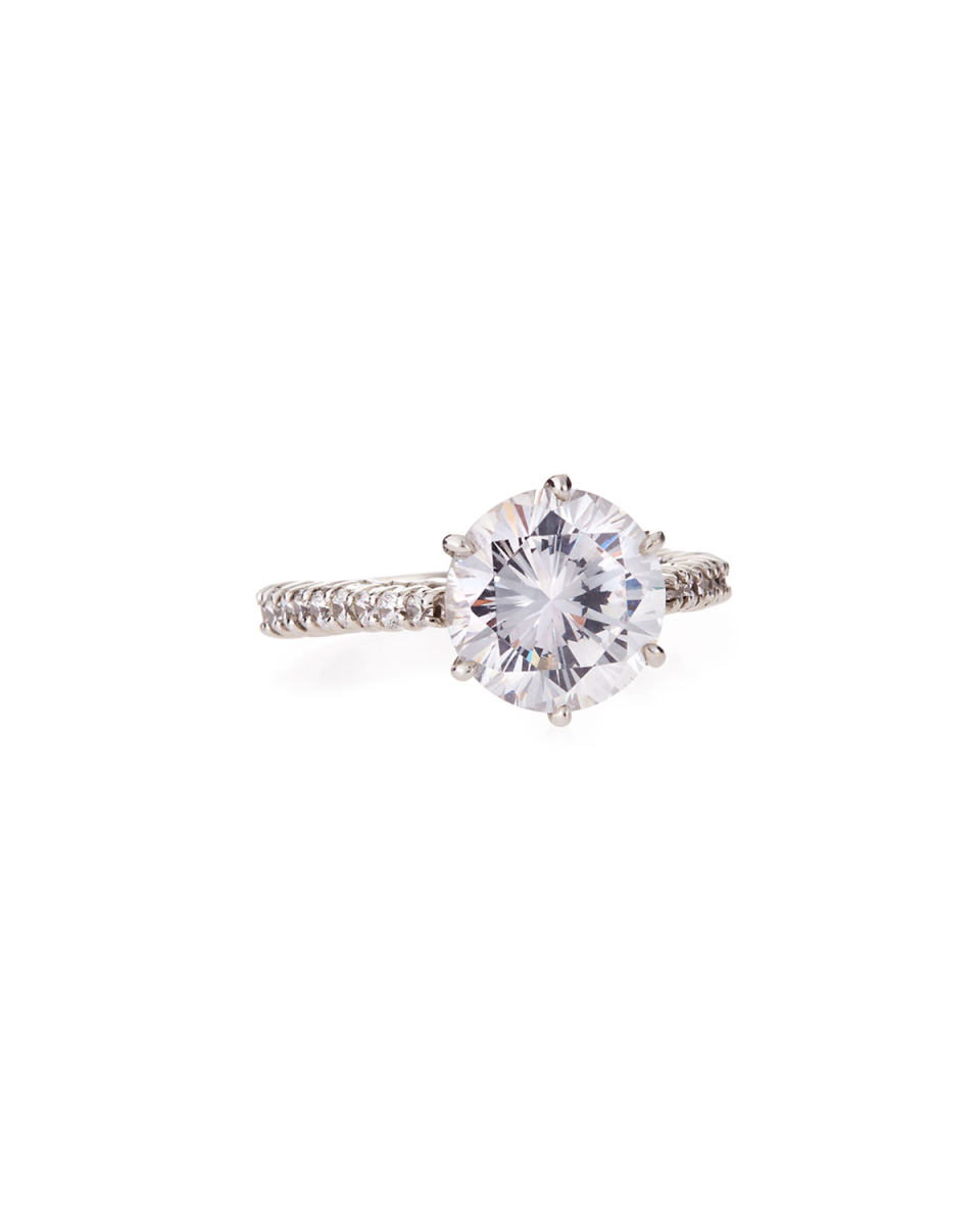18K Gold-Plated Solitaire Ring