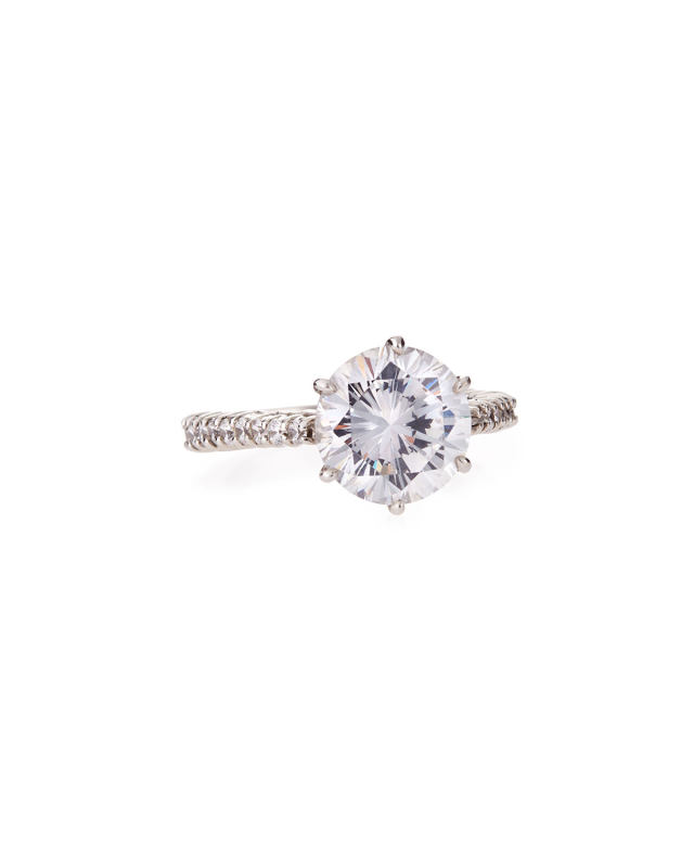 18K Gold-Plated Solitaire Ring