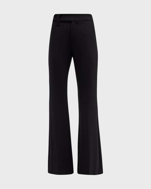 High-Rise Flare Crepe Pants