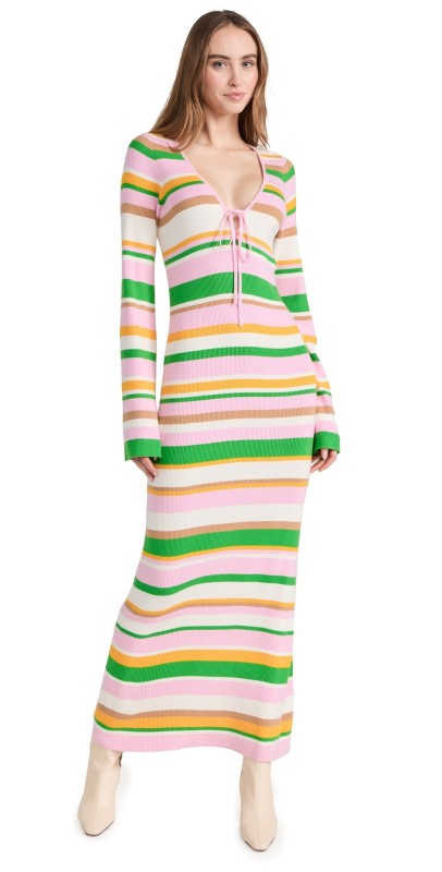 Show Me Your Mumu Vacay Maxi Dress Multi Rib Knit