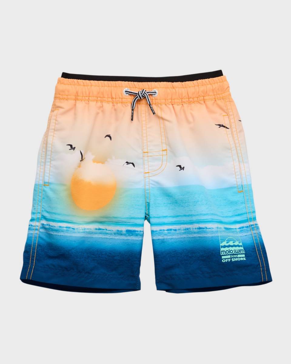Boy's Neal Graphic Swim Shorts, Size 3T-6