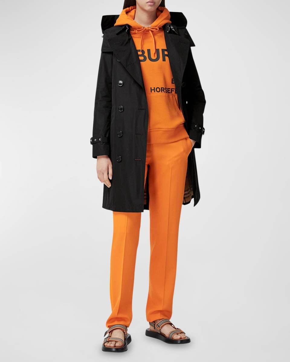 Kensington Double-Breasted Trench Coat with Detachable Hood