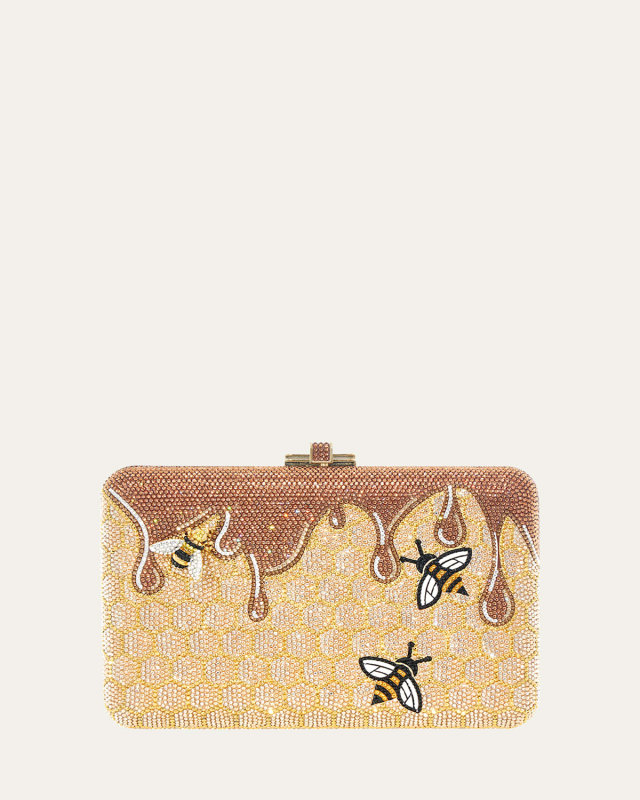 Bee Honeycomb Crystal Clutch Bag