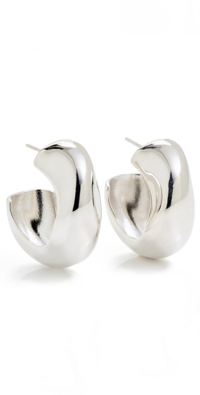 AGMES Medium Celia Hoops Silver